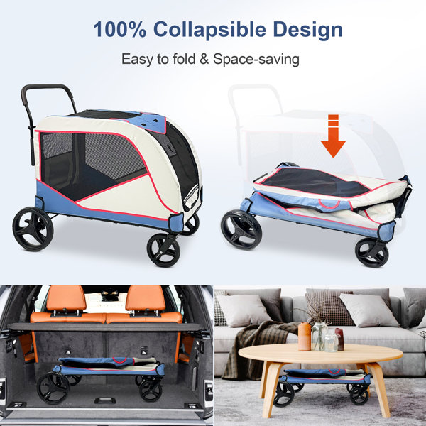 Poloma Large Dog Stroller for Pet Jogger Stroller for 2 Dogs Cats